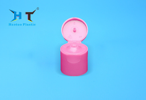 20 / 410 Flip Top Plastic Caps , Pink Color Flip Top Water Bottle Caps