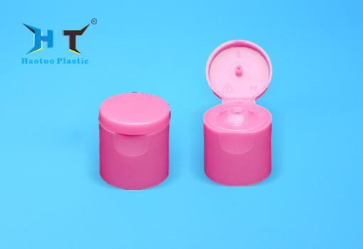20 / 410 Flip Top Plastic Caps , Pink Color Flip Top Water Bottle Caps