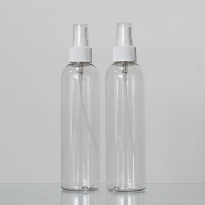 Transparent Color PET Material 200ml Round Plastic Bottle Designers For Cosmetic