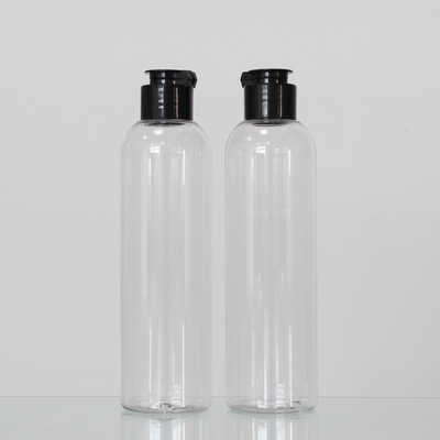 Transparent Color PET Material 200ml Round Plastic Bottle Designers For Cosmetic
