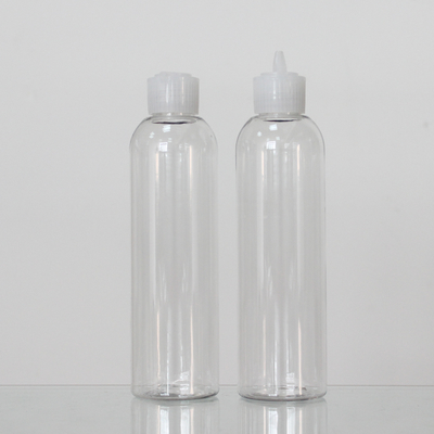 Transparent Color PET Material 200ml Round Plastic Bottle Designers For Cosmetic