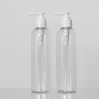 Transparent Color PET Material 200ml Round Plastic Bottle Designers For Cosmetic