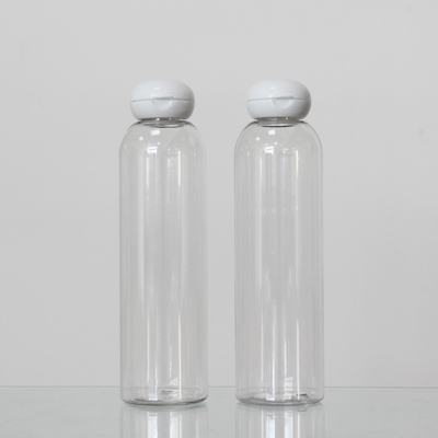 Transparent Color PET Material 200ml Round Plastic Bottle Designers For Cosmetic