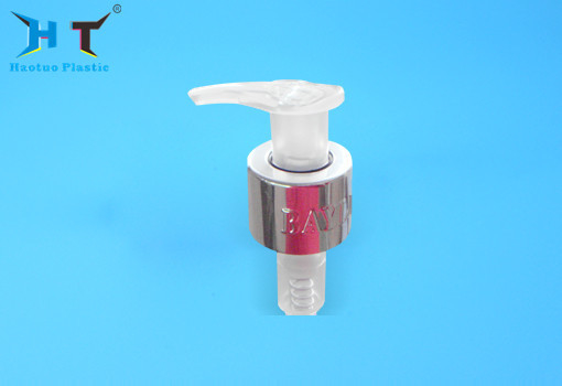 Metallic Surface Lotion Dispenser Pump UV Collar 24 / 410 Gold And Sliver Color