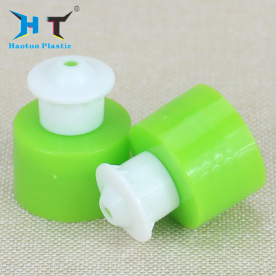 Green Plastic Push Pull Caps 20mm 24mm 28mm Fit Cosmetic / Perfume / Detergent