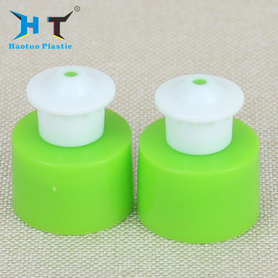 Green Plastic Push Pull Caps 20mm 24mm 28mm Fit Cosmetic / Perfume / Detergent