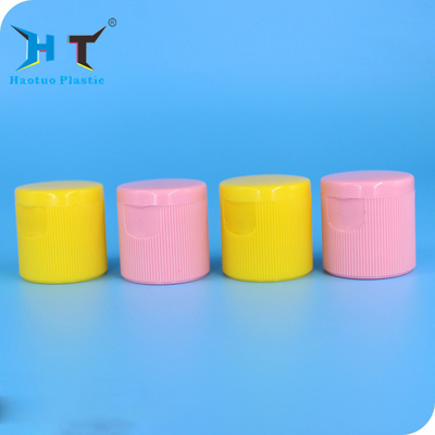 Colorful Flip Top Plastic Caps 3mm And 5mm Orifice 28 / 415 For Cosmetic Bottle