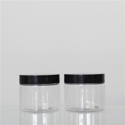 Green PET Plastic Jars 150ml , Plastic Cream Jar Including Nature Aluminum Cap