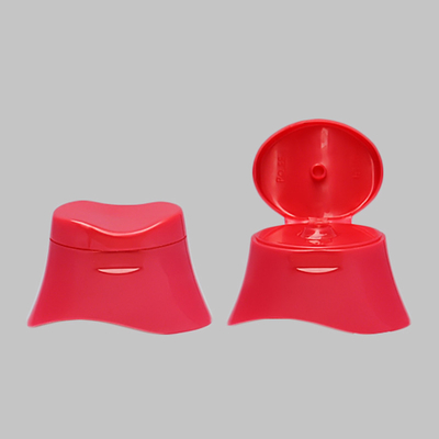 Red Color Cosmetic Plastic Shampoo Bottle Flip Top Lids Closure Caps