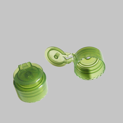 24mm 28mm Custom Color Transparent PP Green Flip Top Caps For Liquid Bottle