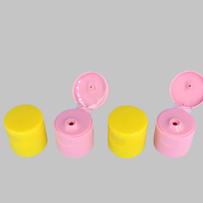 Colorful Flip Top Plastic Caps 3mm And 5mm Orifice 28 / 415 For Cosmetic Bottle