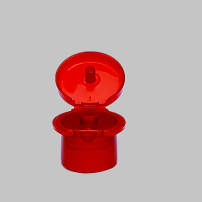 Transparent Flip Top Bottle Lids Red Polish Surface For Cream Bottle