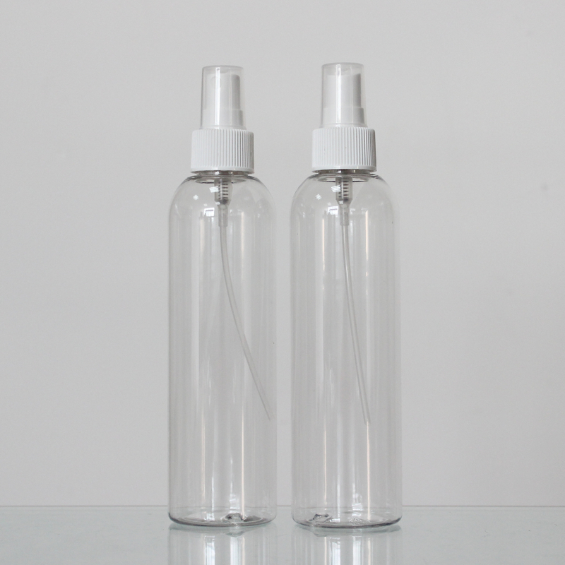 Transparent Color PET Material 200ml Round Plastic Bottle Designers For Cosmetic