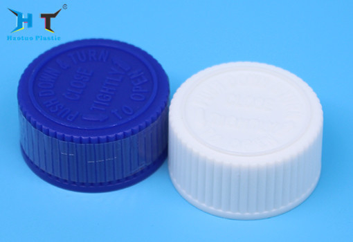 28 Mm Plastic Child Proof Cap Screw Lid White Color For Drug Bottle